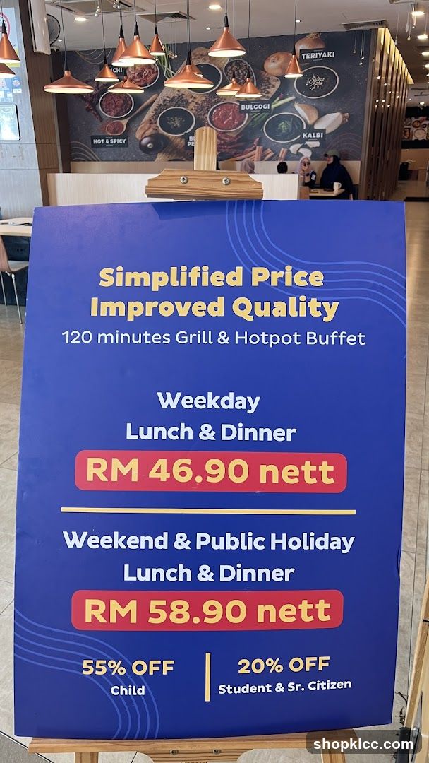 Grill & Hotpot Buffet Pricing