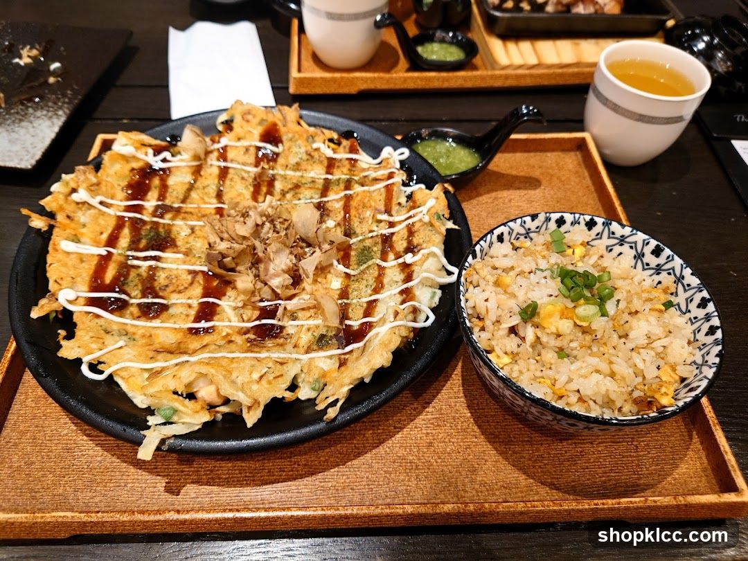 Okonomiyaki and Fried Rice