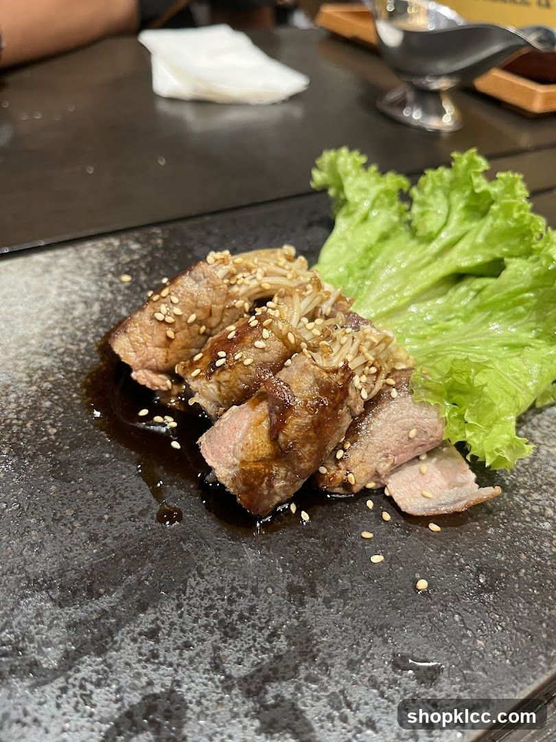 Beef and Enoki Mushroom Dish