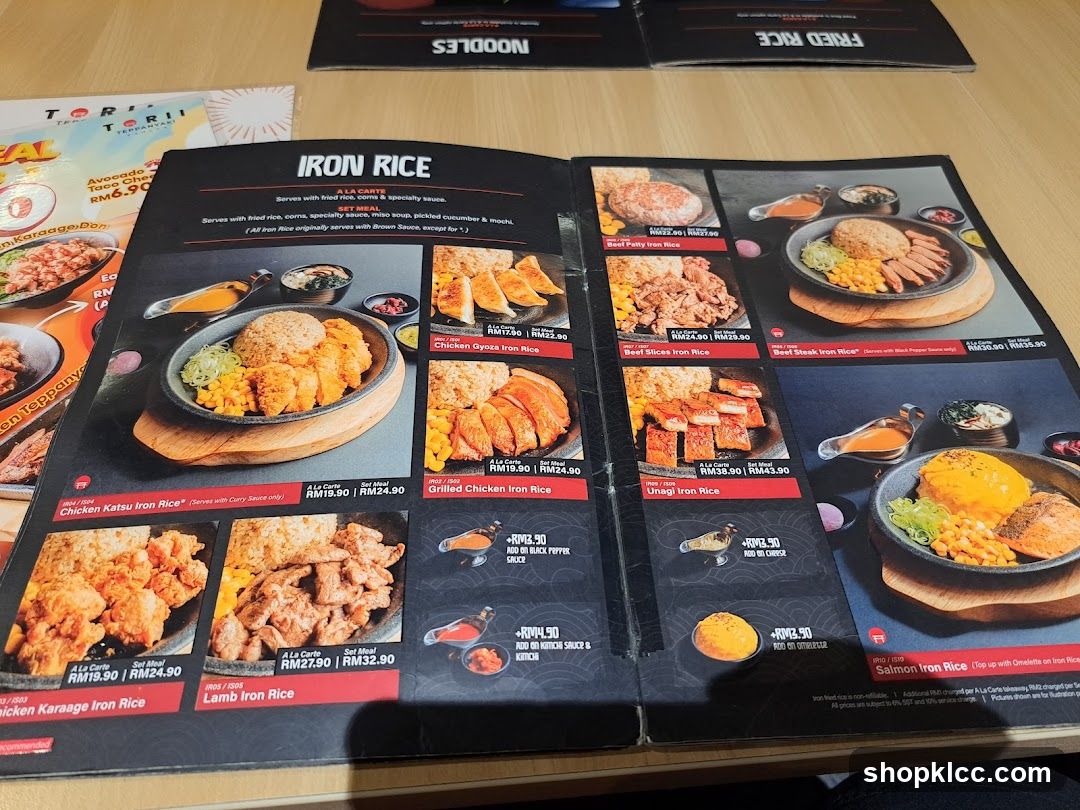 Iron Rice Menu