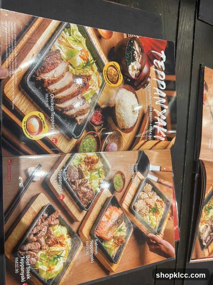 Teppanyaki Menu