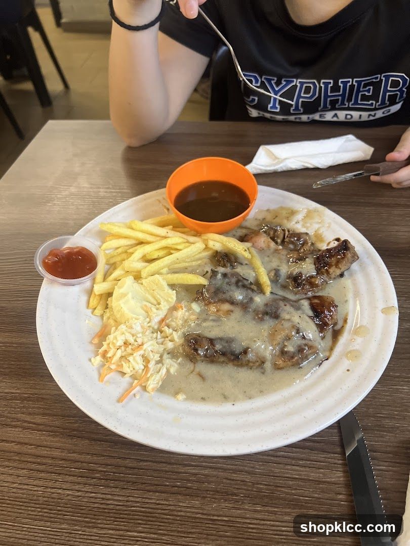 Steak with Fries and Coleslaw