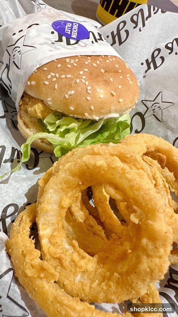 Chicken Fillet Sandwich and Onion Rings
