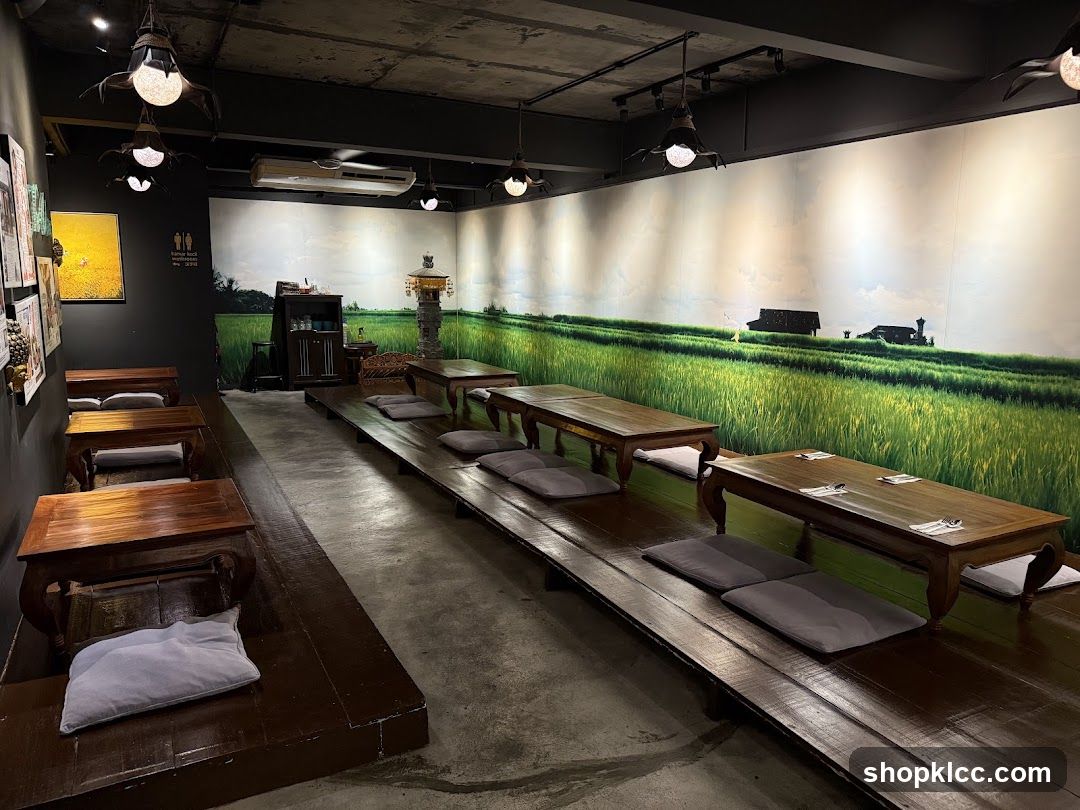 Restaurant Interior with Rice Paddy Mural