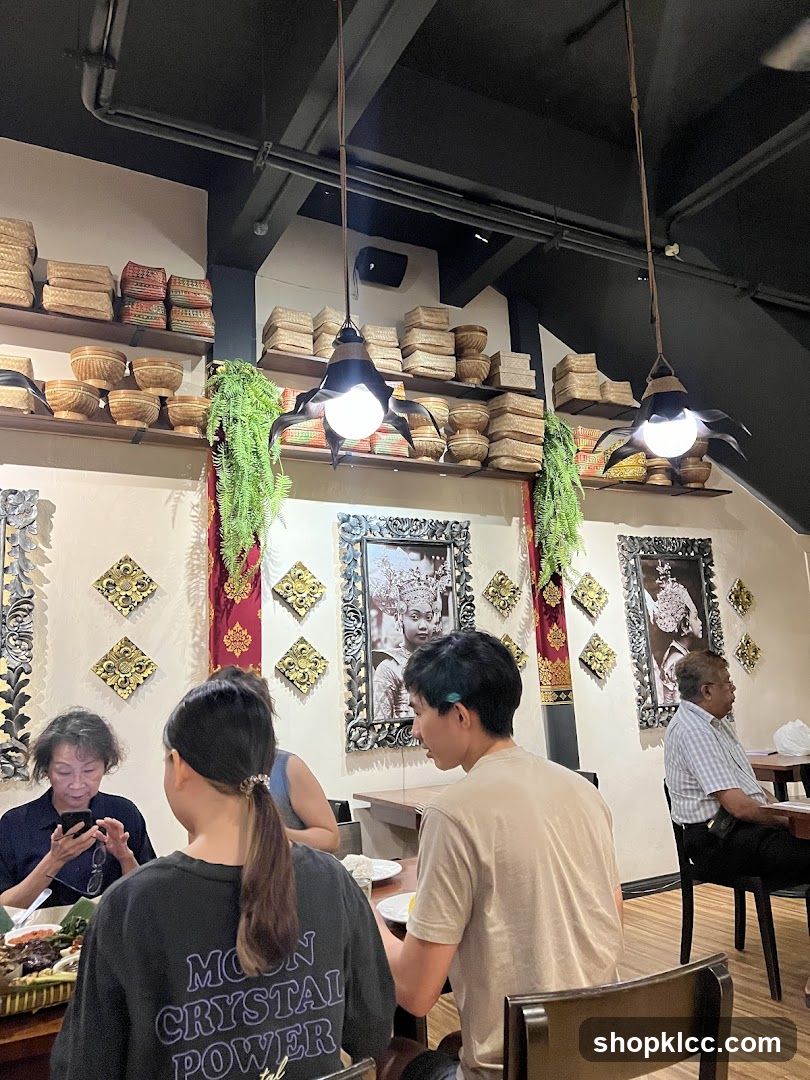 Restaurant Interior with Decorative Shelving