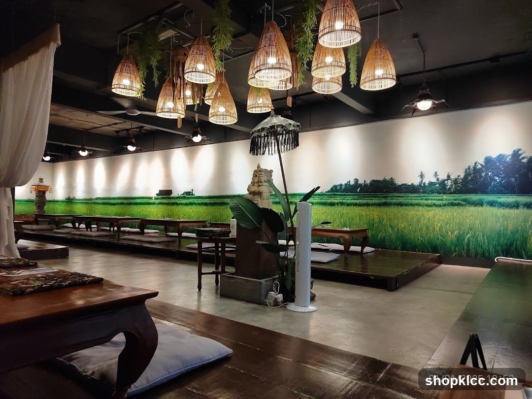 Restaurant Interior with Rice Paddy Mural