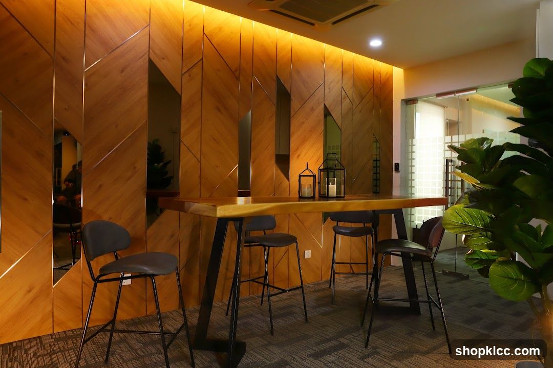 Modern Bar Area with Wooden Accents