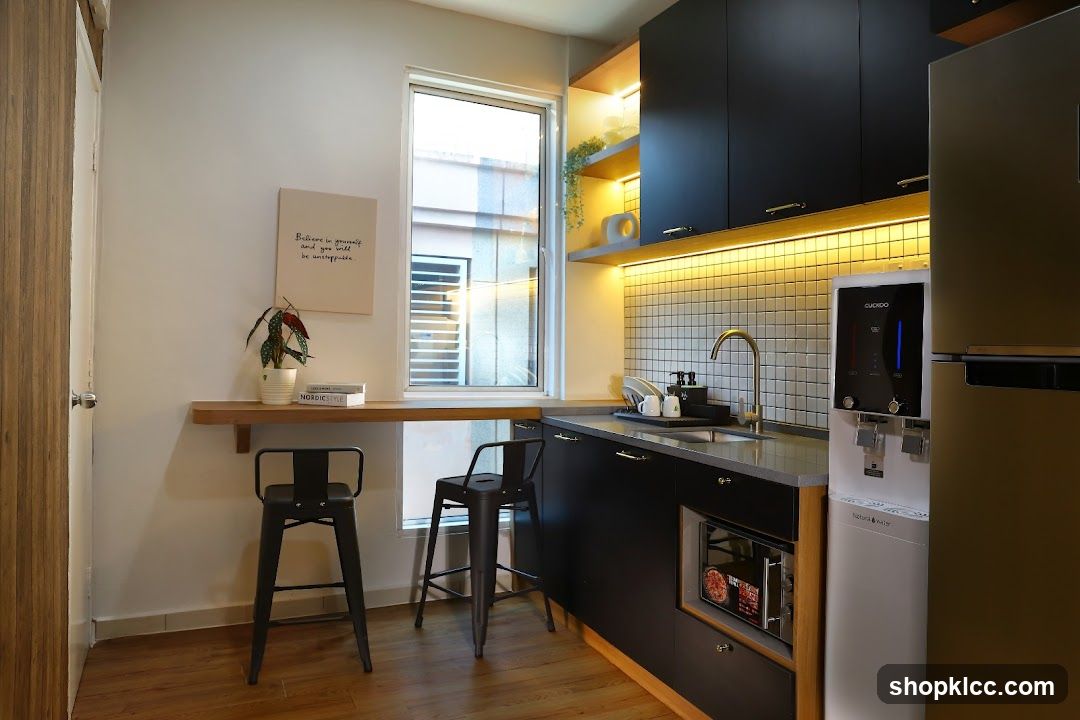 Modern Kitchenette with Bar Seating