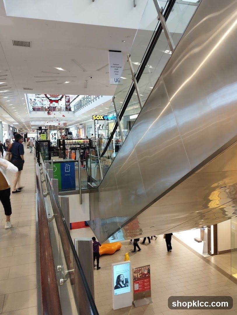 Shopping Mall Interior with Escalator