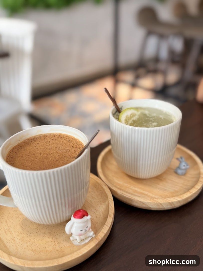 Two drinks on a table