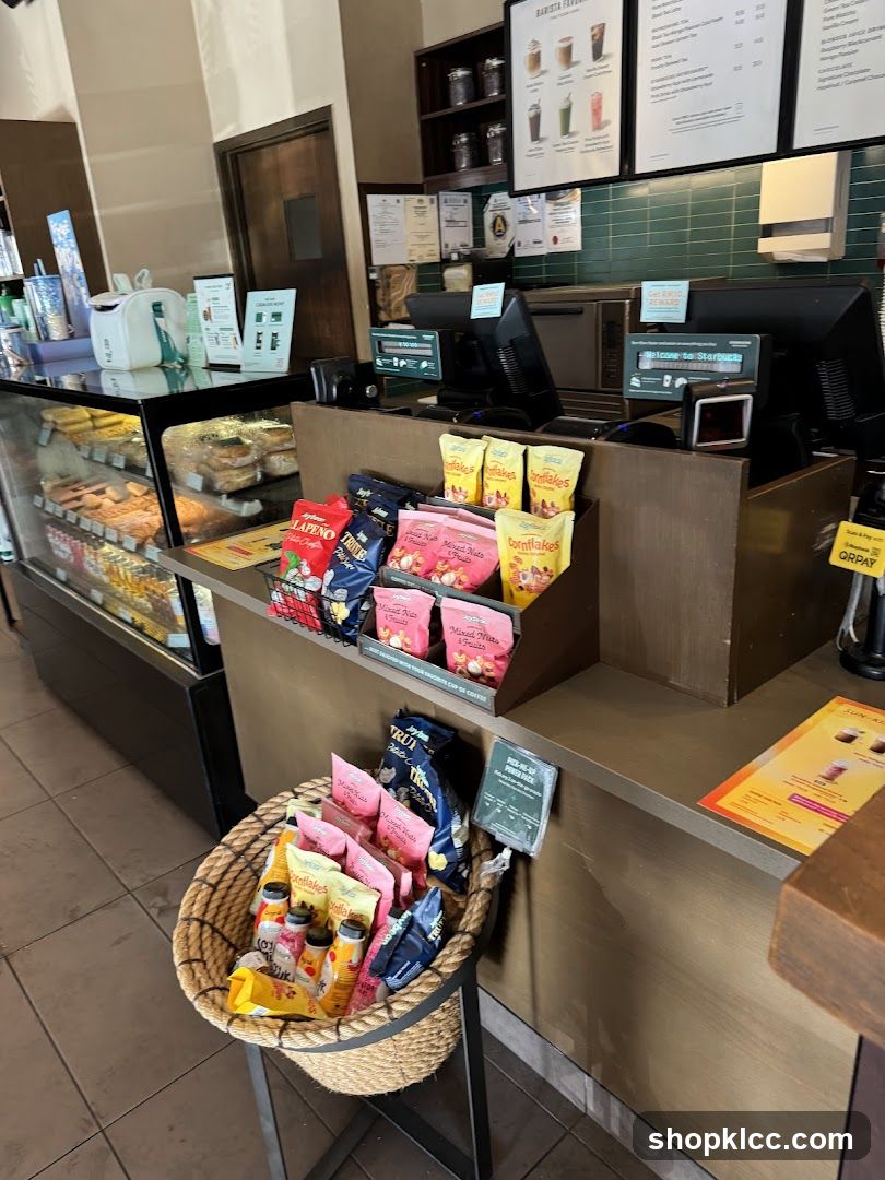 Coffee Shop Counter with Snacks