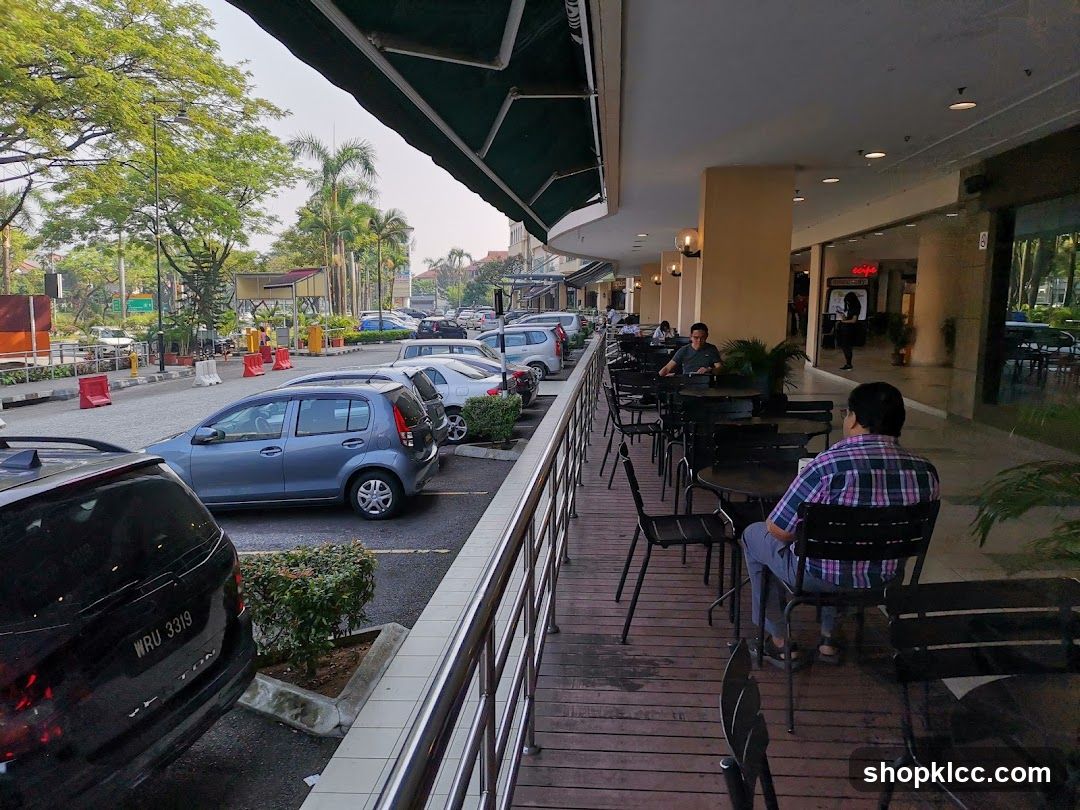Outdoor cafe seating area