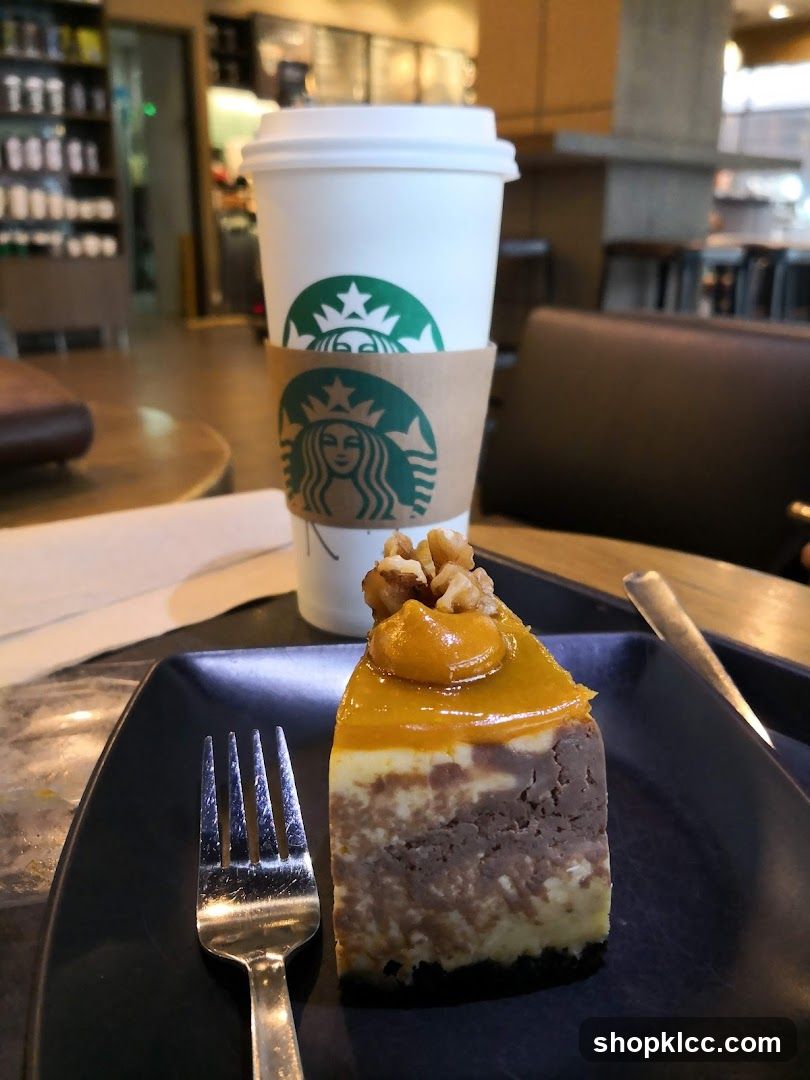 Starbucks Coffee and Cheesecake