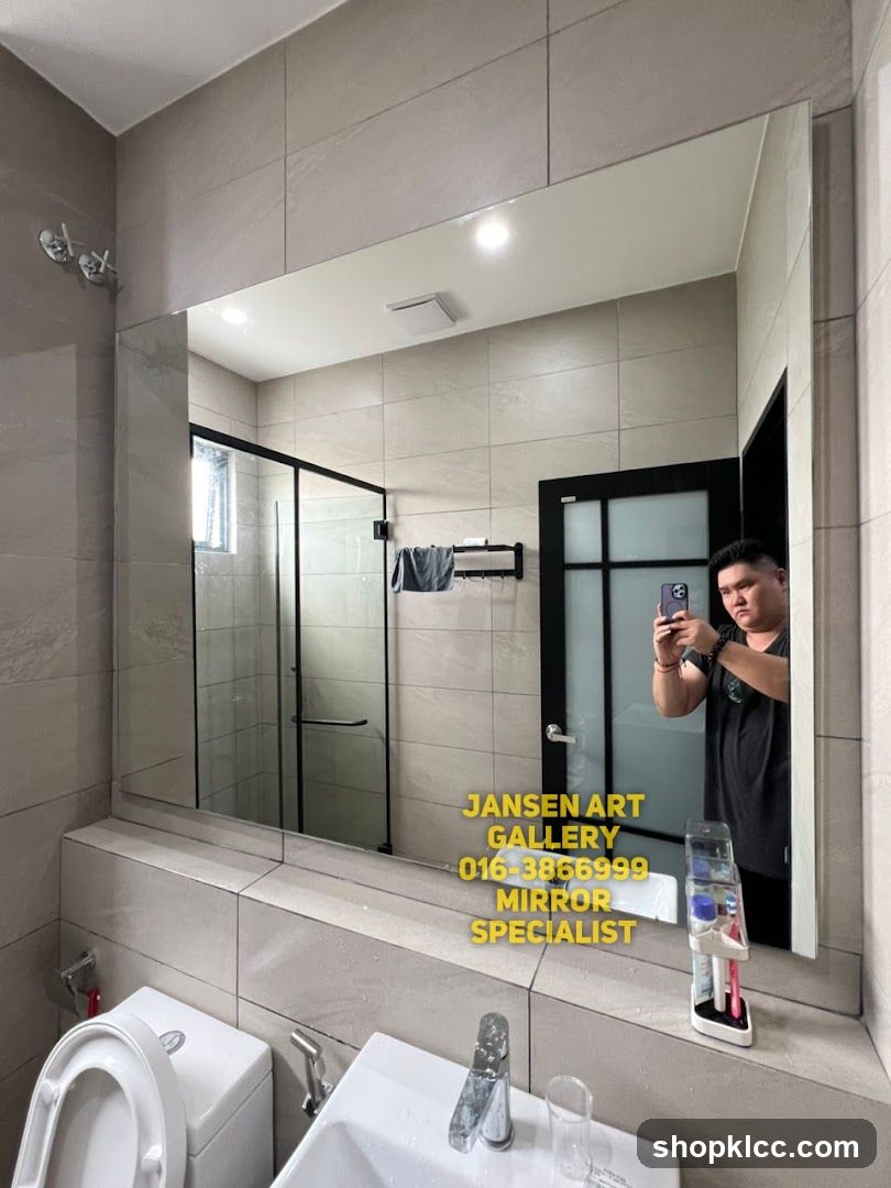 Bathroom Interior with Mirror Reflection