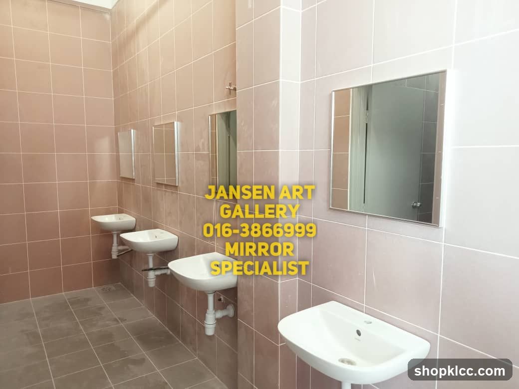 Bathroom Interior with Mirrors and Sinks