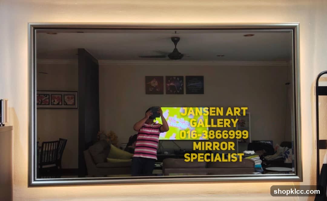 Mirror Reflection with Text Overlay