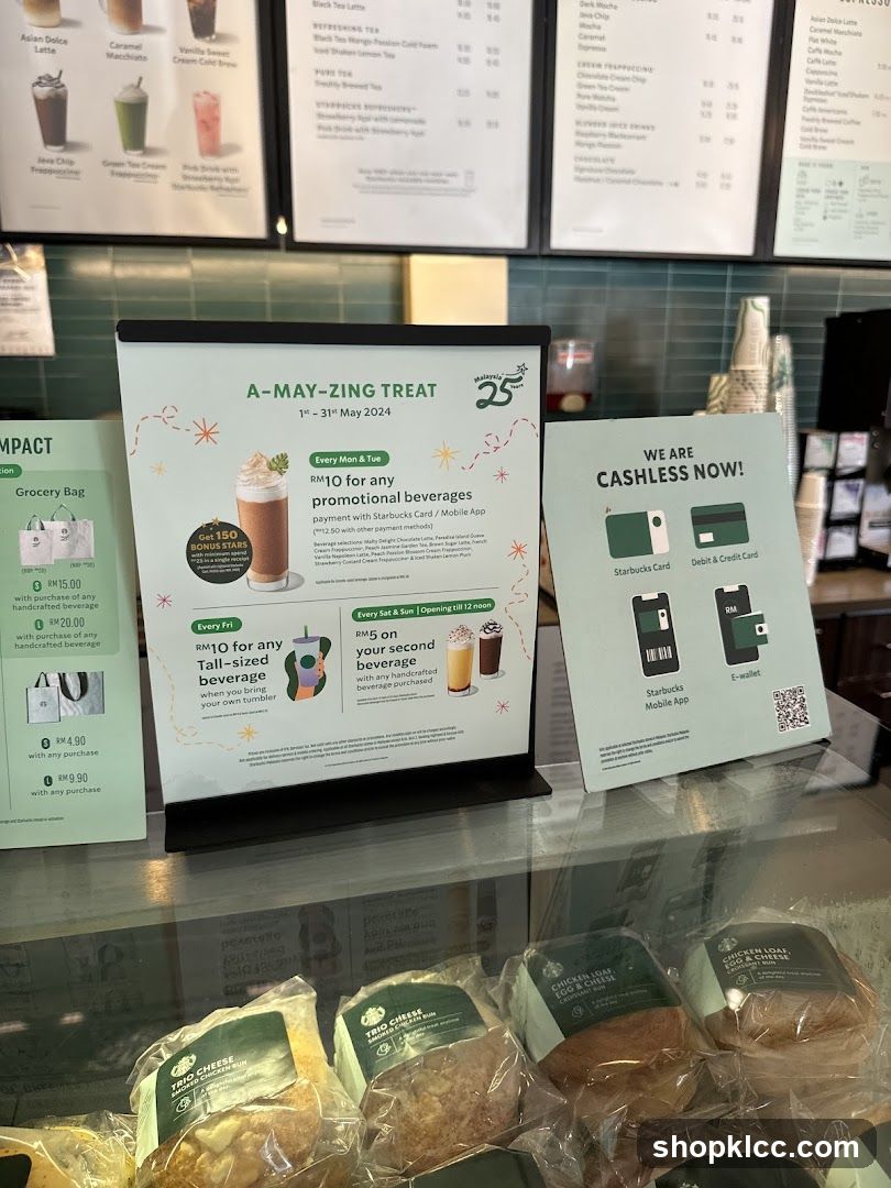 Starbucks Promotions and Food Display