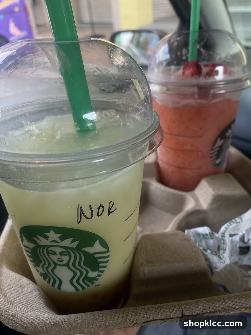 Starbucks Drinks in Car