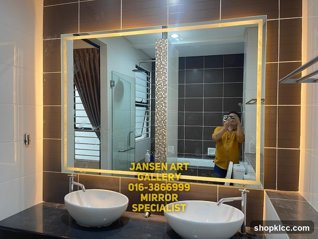 Bathroom Interior with Mirror and Sinks