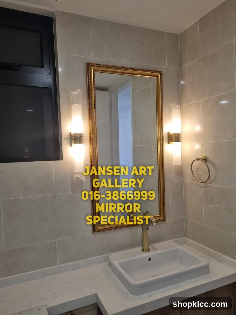Bathroom Interior with Mirror and Sink