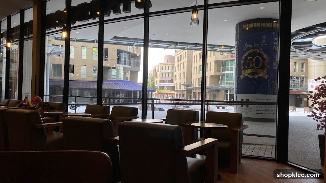 Interior View of a Coffee Shop with Street Scene Outside