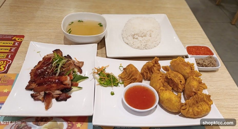 Roasted Meat Platter with Rice and Soup
