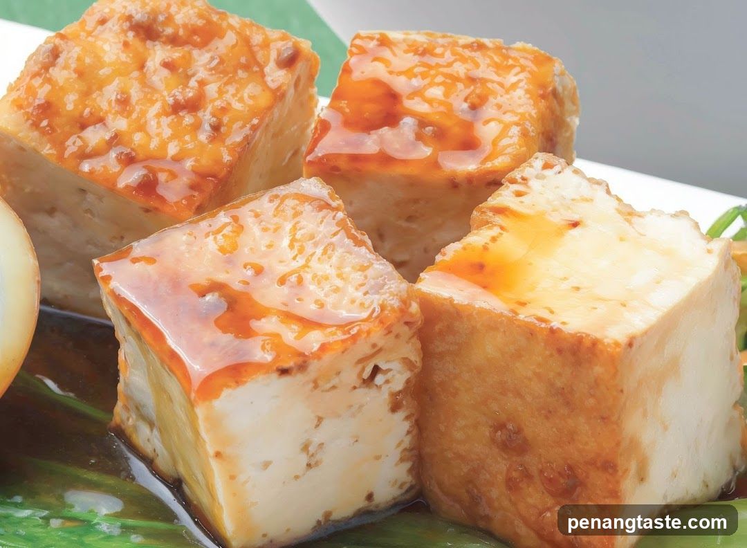 Fried Tofu Cubes with Glaze