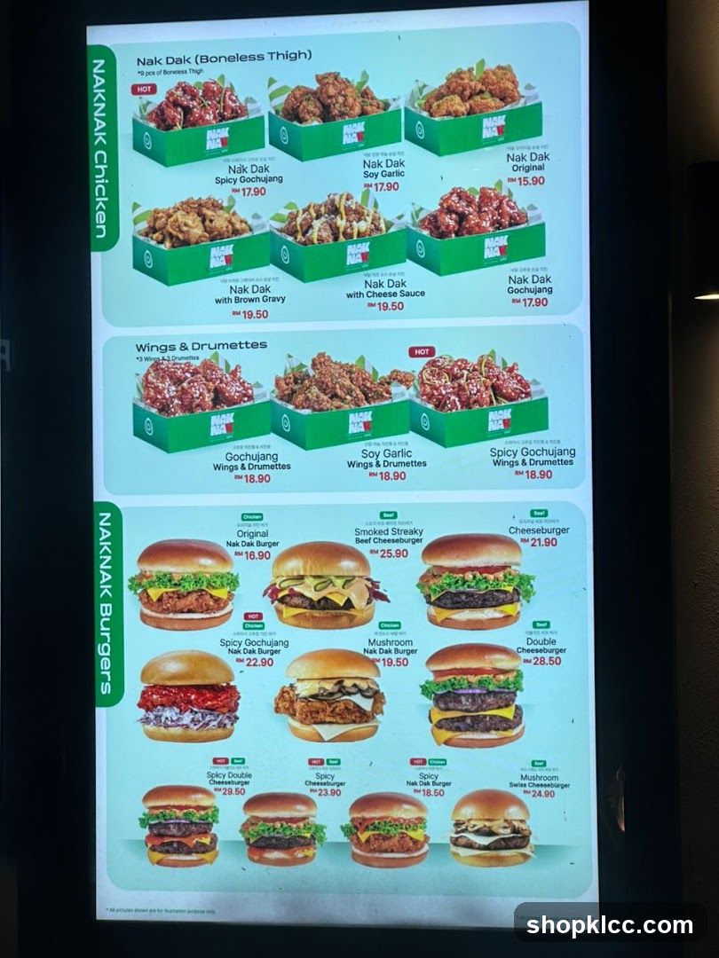NAKNAK Chicken and Burgers Menu