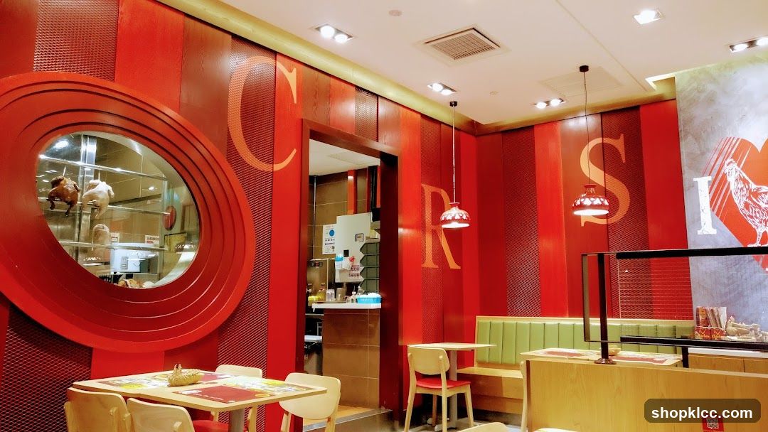 Restaurant Interior with Rotisserie Chickens