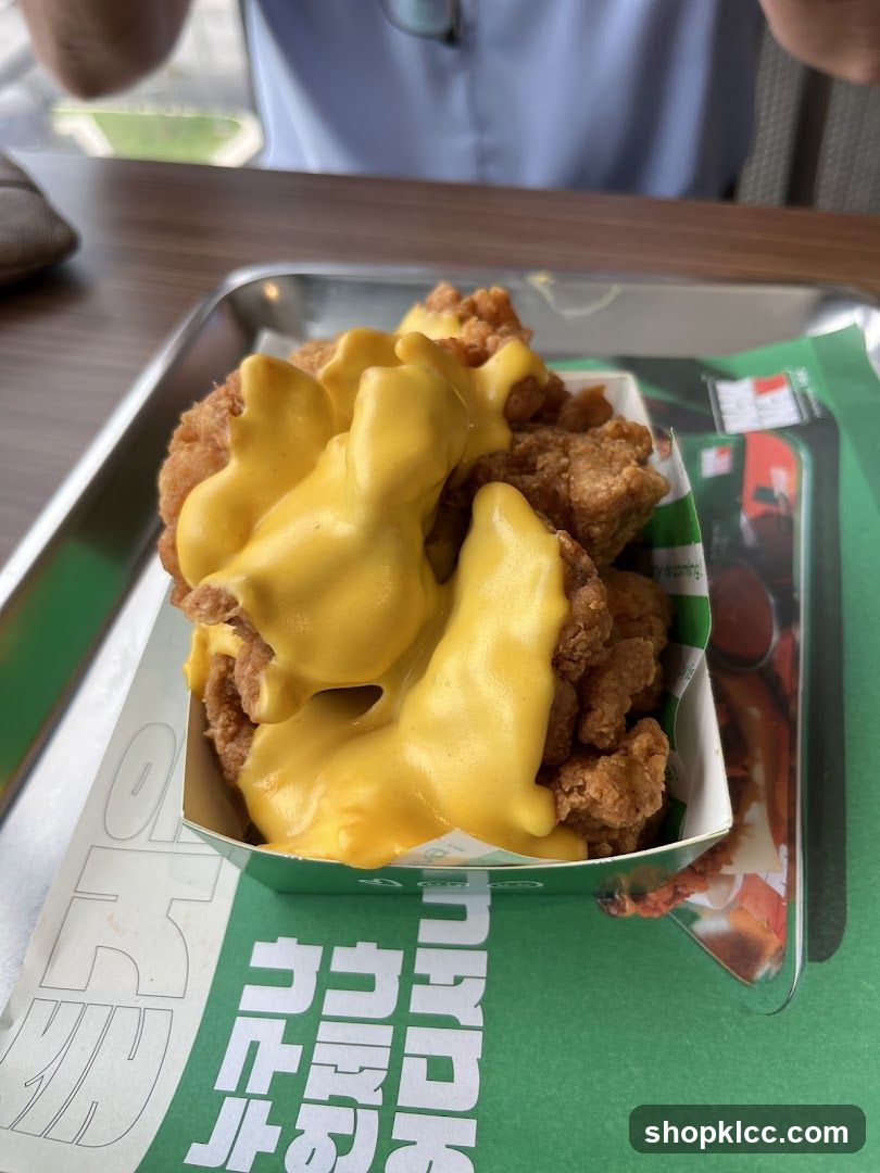 Cheese-covered fried chicken