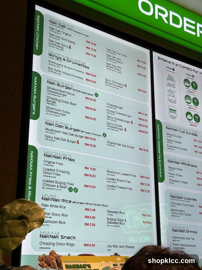 NAKNAK Menu