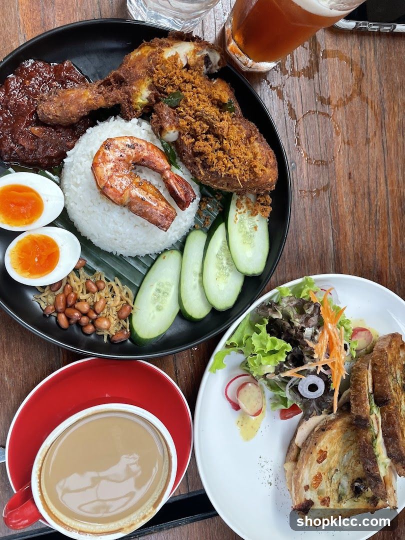 Nasi Lemak and Sandwich Meal