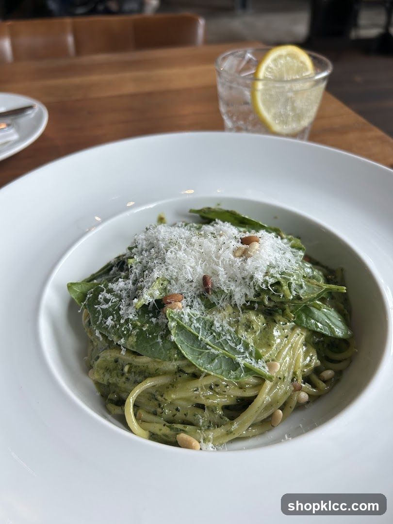 Pasta with Pesto and Pine Nuts