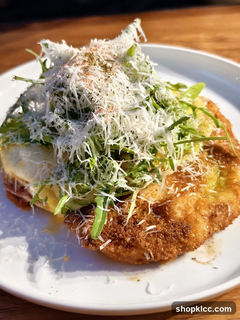 Fried Cutlet with Greens and Cheese