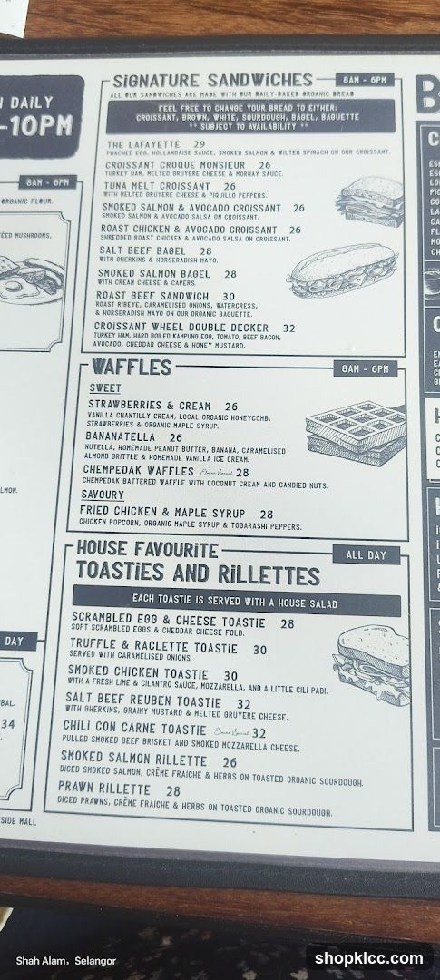 SIGNATURE SANDWICHES, WAFFLES, TOASTIES AND RILLETTES