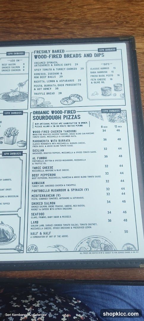 Wood-Fired Breads and Dips / Organic Wood-Fired Sourdough Pizzas