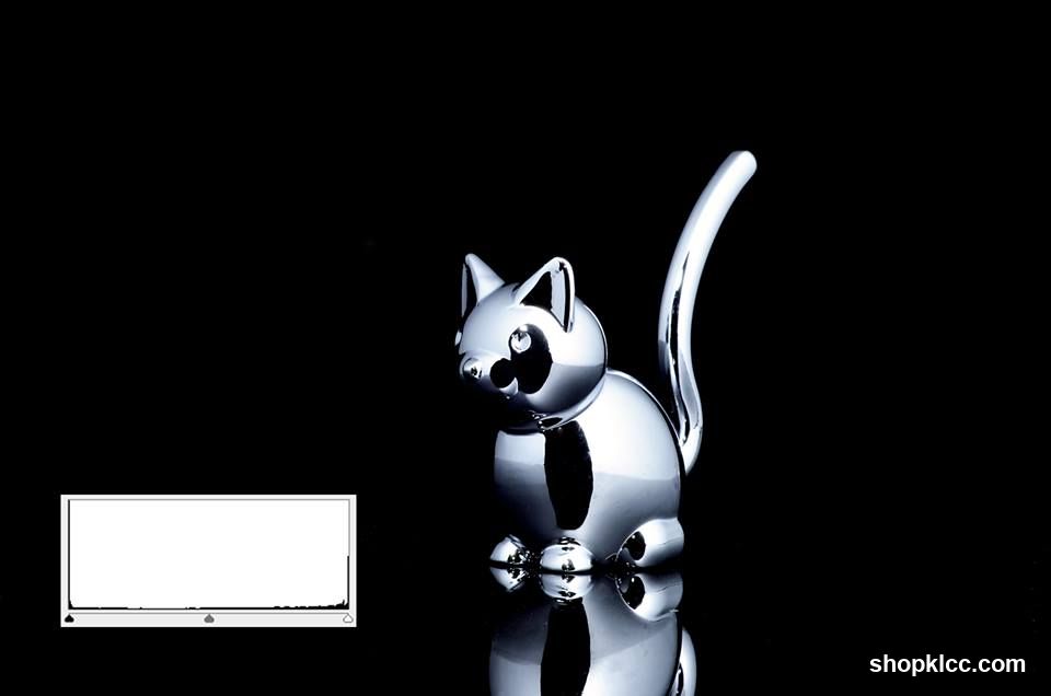 Silver cat figurine