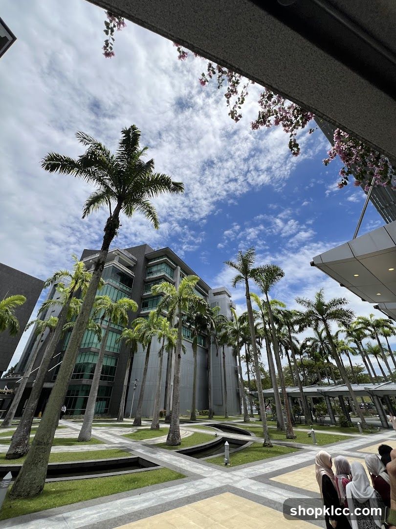 Modern Building with Palm Trees