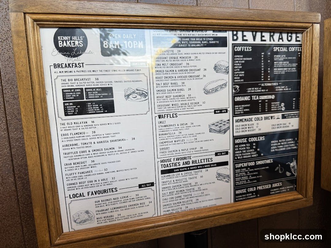 Kenny Hills Bakers Menu