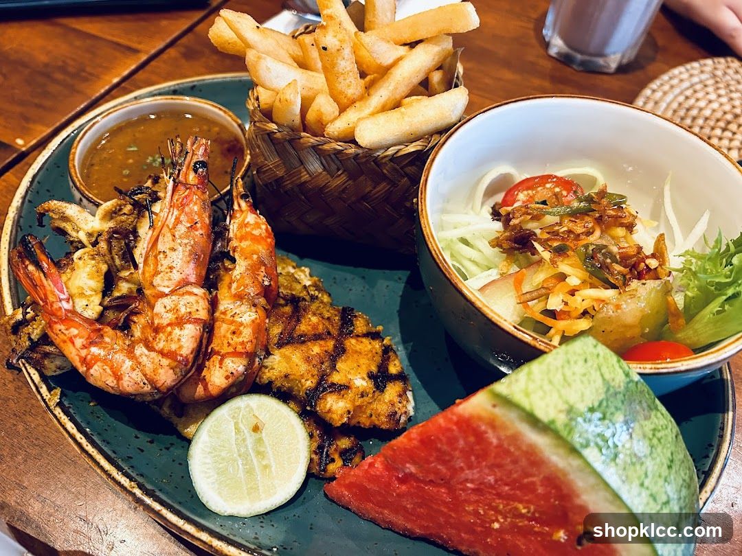 Seafood Platter with Fries and Salad
