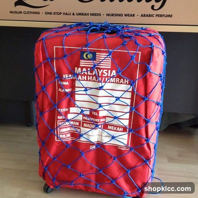 Red Luggage Cover with Malaysia Hajj/Umrah Form