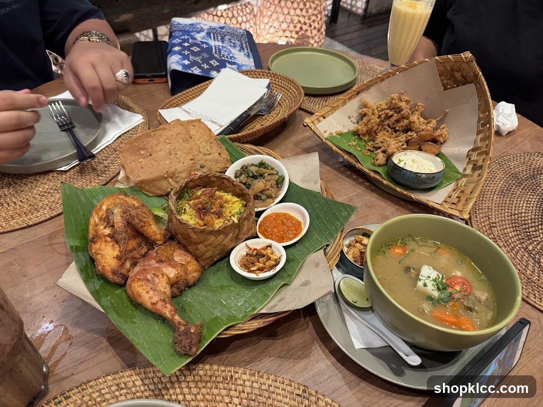 Table with food and drinks