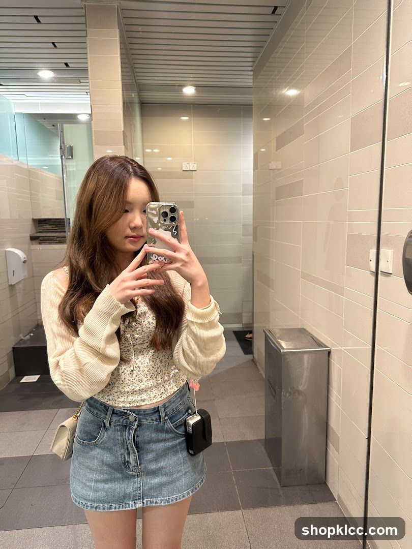 Woman taking a mirror selfie