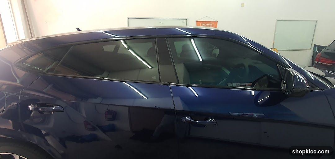 Blue Car Interior View