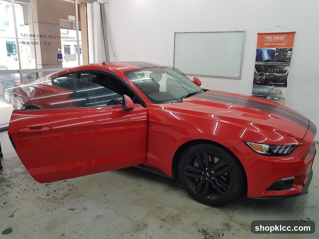 Red Mustang in Workshop