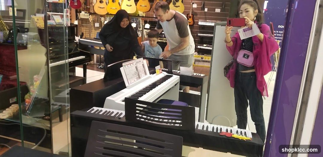 Music Store Interior with Customers