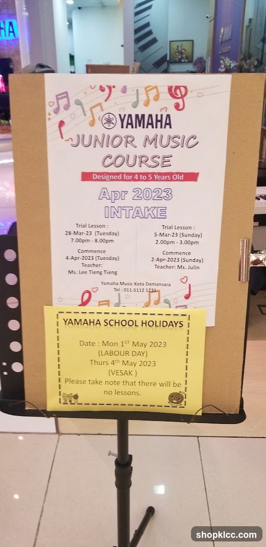 Yamaha Junior Music Course Flyer