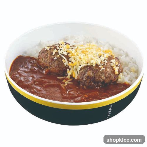 Curry Rice with Hamburg Steaks and Cheese