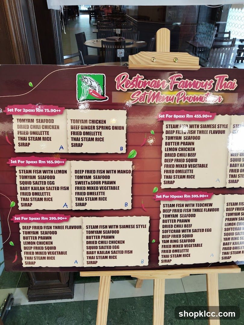 Restoran Famous Thai Set Menu Promotion