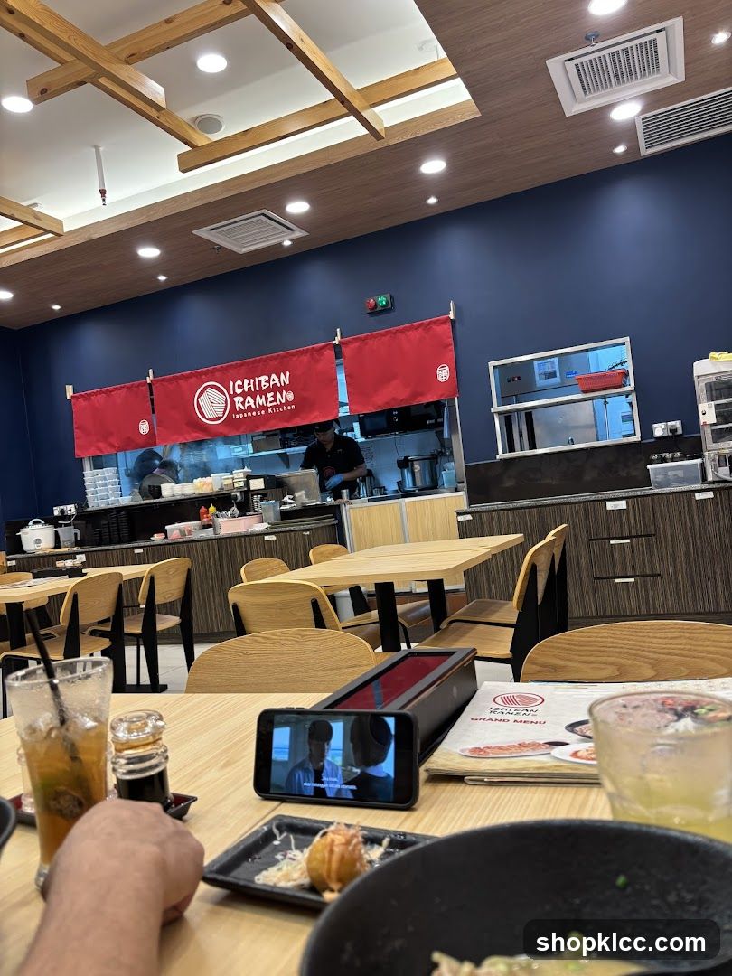 Restaurant Interior with Ramen Banners